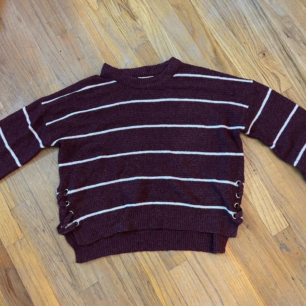 SO Maroon Striped Sweater